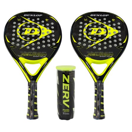 Dunlop Padel Pakketilbud (Dunlop Reaction Sport Plus Yellow + ZERV Padel Master+)